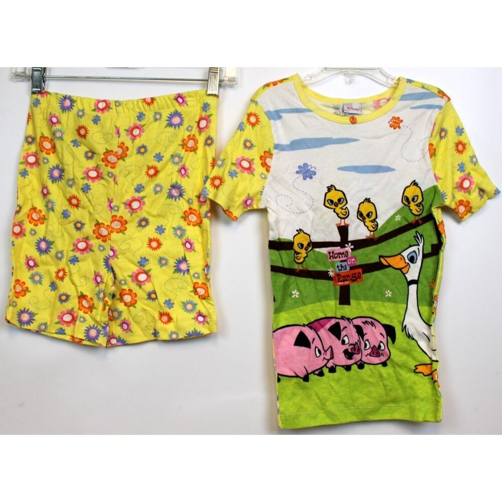 NEW Disney Home on the Range PJ 2pc Set Summer Shorts Pajamas Flowers Farm sz 6
